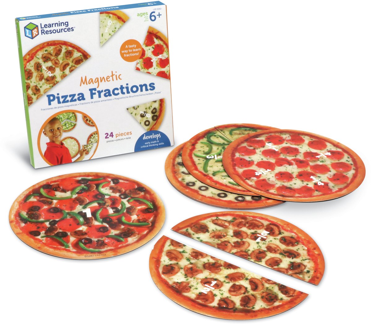 Lernressourcen magnetische Pizza-Bruchteile – 6+