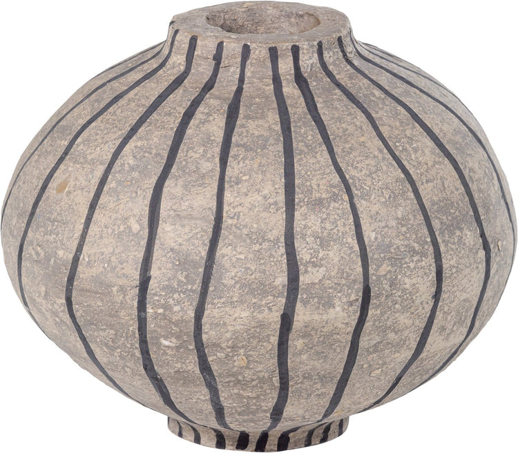 Woood Karo-Dekorationsvase – Pappmaché – Sand – 30 x 35 x 35 cm