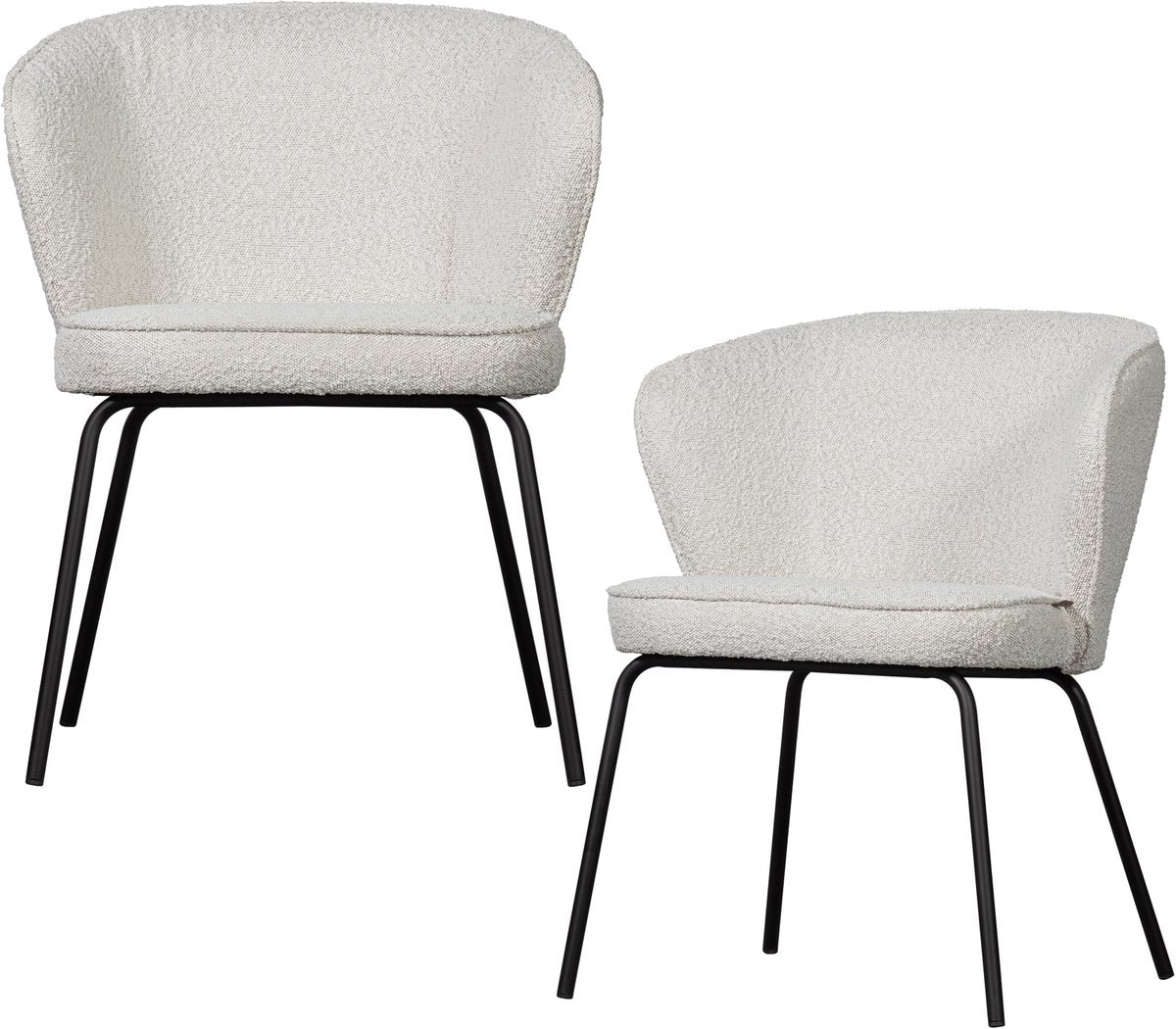 Woood Admit Esszimmerstühle – Bouclé – Natur – 2er-Set