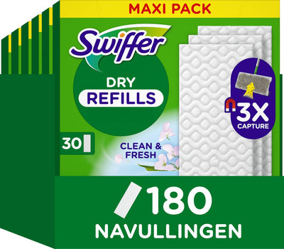 Swiffer Trockenbodenreiniger-Bodentücher – 6 x 30 Nachfüllpackungen für Bodenwischer