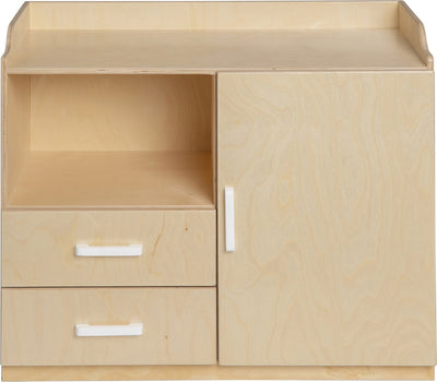 Van Dijk Toys Puppenkommode aus Holz, Puppenkommode – Natur mit Weiß (Kinderpflegequalität)
