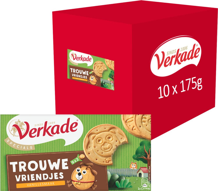 Verkade - Keks - Treue Freunde mit Vanillekeksen - 10 x 175 Gramm