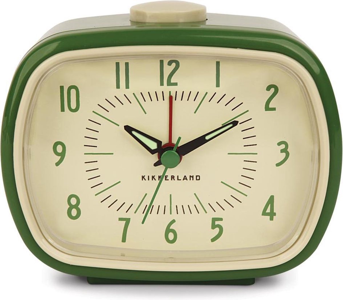 Kikkerland Vintage Retro-Wecker grün – klassischer Wecker – Schlafzimmer-Accessoire – klassisches Design