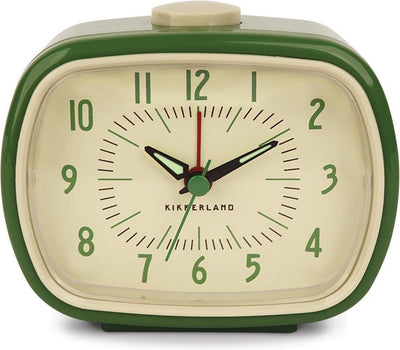 Kikkerland Vintage Retro-Wecker grün – klassischer Wecker – Schlafzimmer-Accessoire – klassisches Design