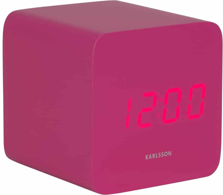 Karlsson Wecker Spry Square – Rosa – 6,6 x 6,8 x 6,6 cm – skandinavisch – Wecker für Schlafzimmer – Wecker