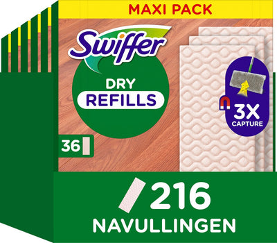 Swiffer Bodenreiniger, trockene Bodenwischtücher für Holz – 6 x 36 Nachfüllungen für Bodenwischer