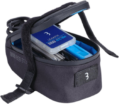 BBB Cycling Satteltasche Rennrad Mountainbike inklusive Pumpe und Werkzeug – 0,37 Liter – Fahrrad-Werkzeugset – Multitool-Fahrrad – Kombi-Set Easypack S BSB-56