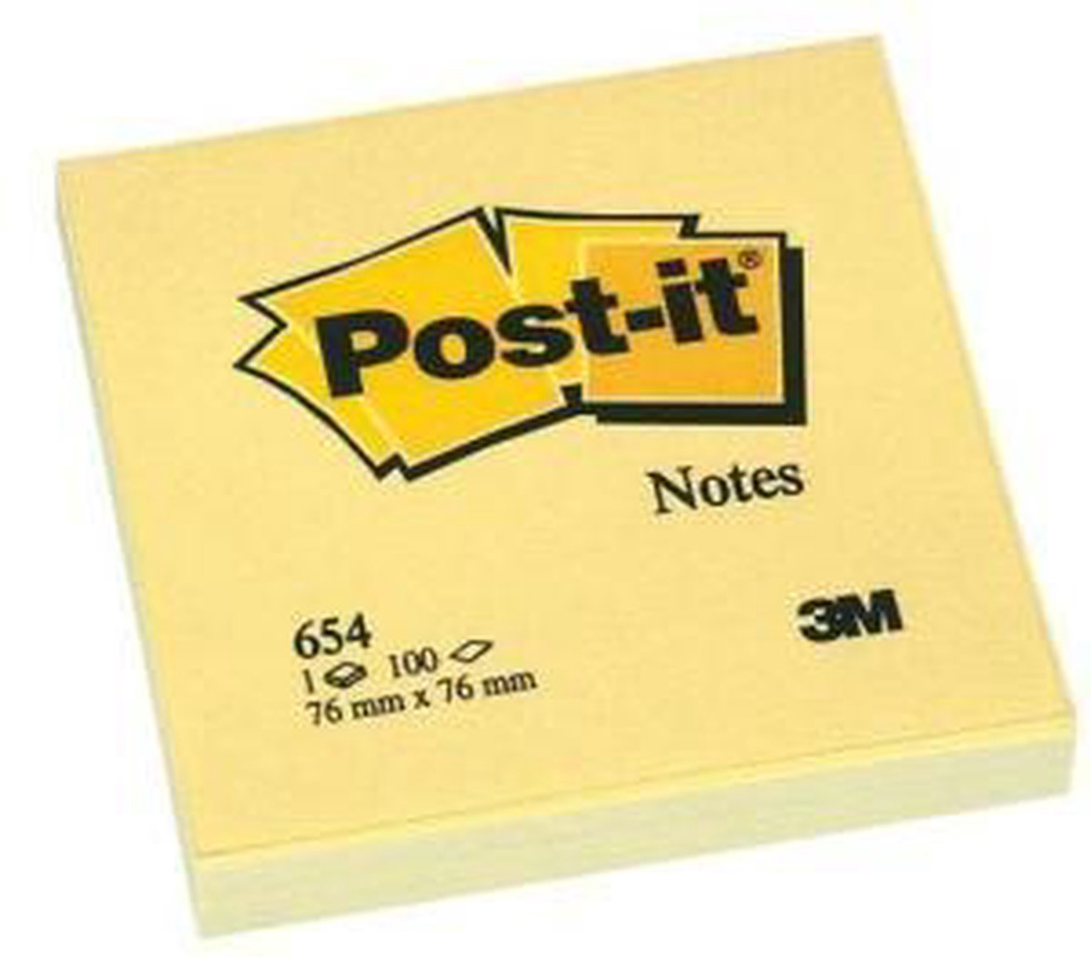 Post-it® Notizblock gelb – 76 x 76 mm – 100 Blatt