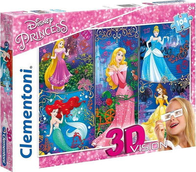 Clementoni Puzzle 3D Vision Disney Prinzessin 104 Teile