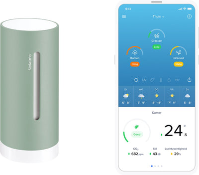 Netatmo Smart Indoor Modul – 2. Generation – CO2-Meter-Hygrometer – Erweiterung Wetterstation – funktioniert mit Apple Home, Google Alexa