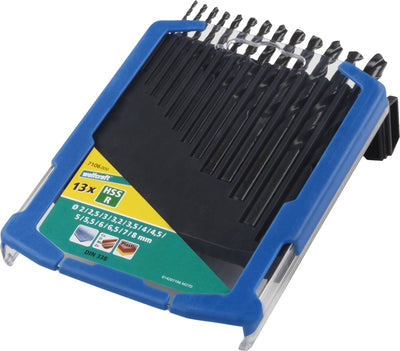 Wolfcraft – 13-teiliges Metallbohrer-Set HSS gerollt – Metallbohrer ø 2–8 mm – Metallbohrer – 7106000