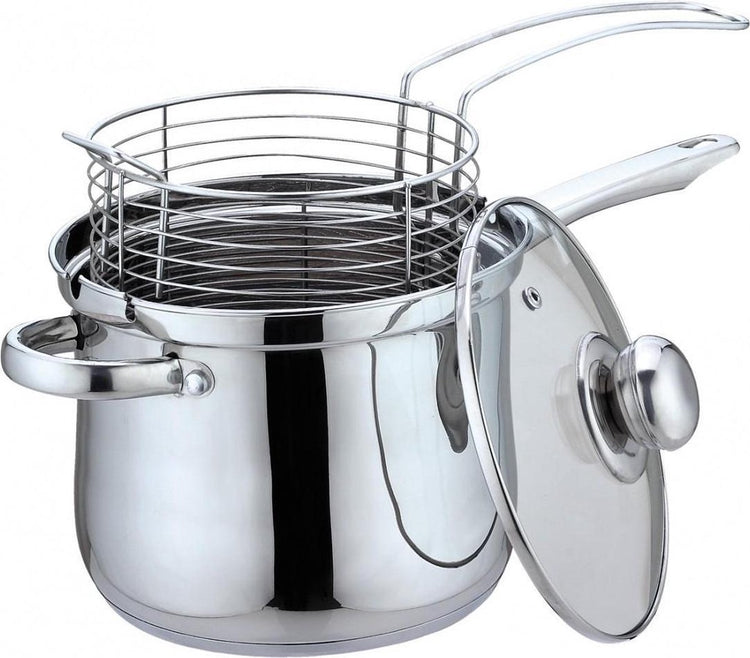 Kinghoff 4581 Pommespfanne – 3,6 l – Edelstahl – alle Wärmequellen