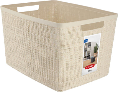 Hurver Jute Korb 20 l von weiß