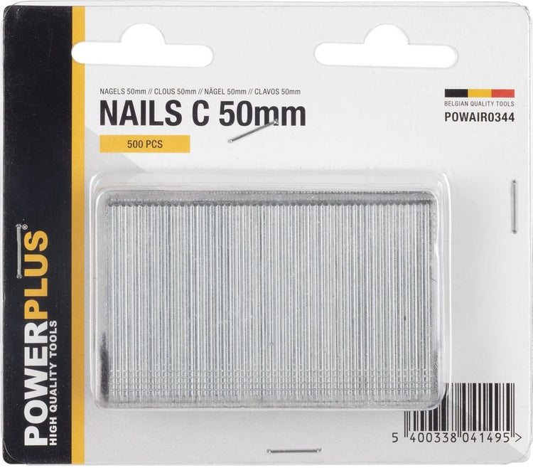 Powerplus powair0344 Nägel – für Tackernagler – 50 mm – 500 Stück