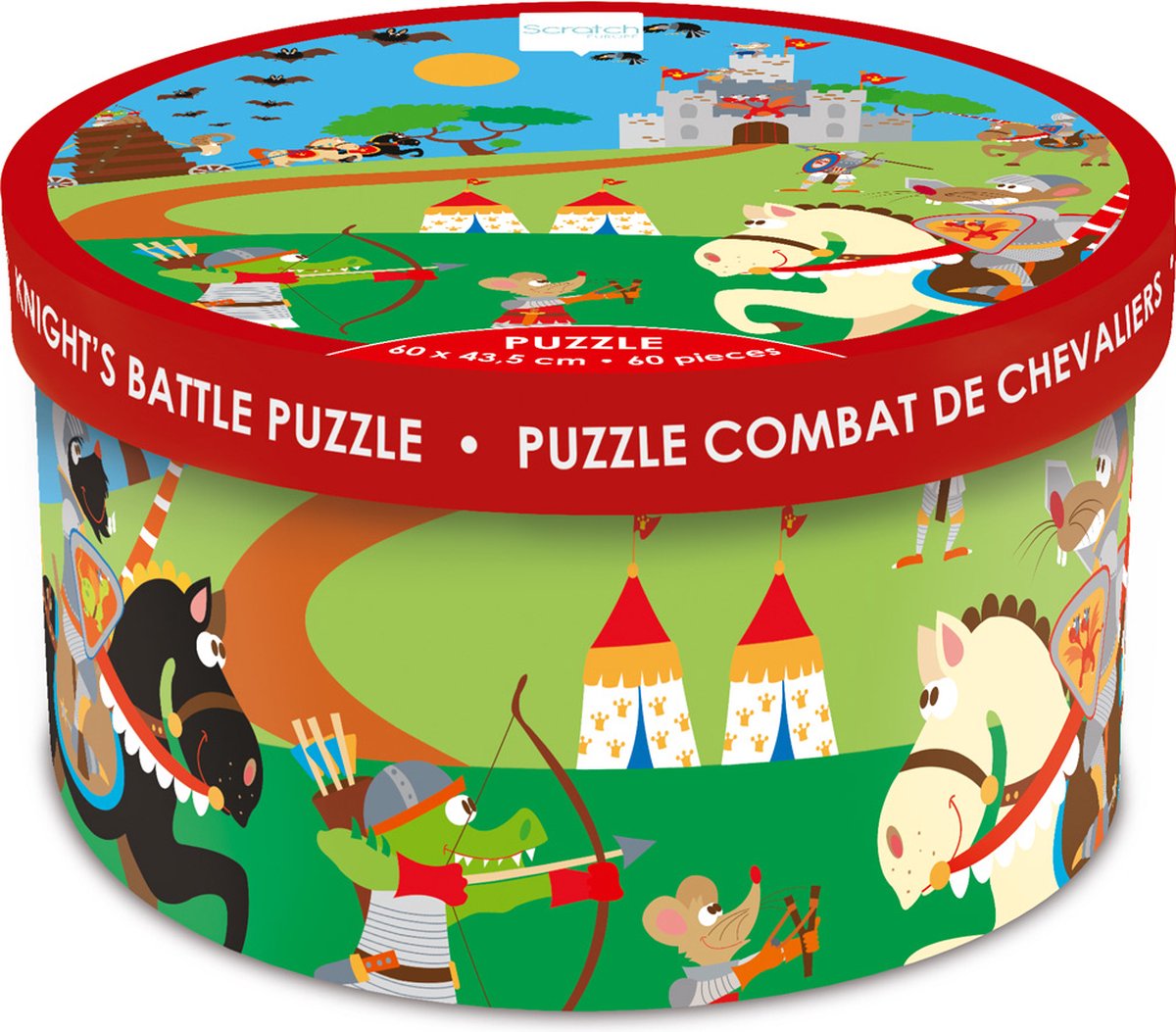 Rubbelpuzzle - Ritterkampf - 60x43,5cm - 60 Teile - 4 Jahre