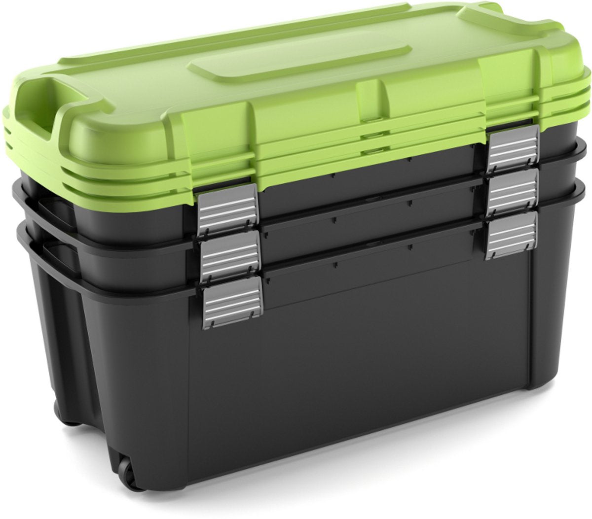 Keter Totem-Aufbewahrungsbox – 2 x 140 l – 79,5 x 59,7 x 40,8 cm – schwarzgrün