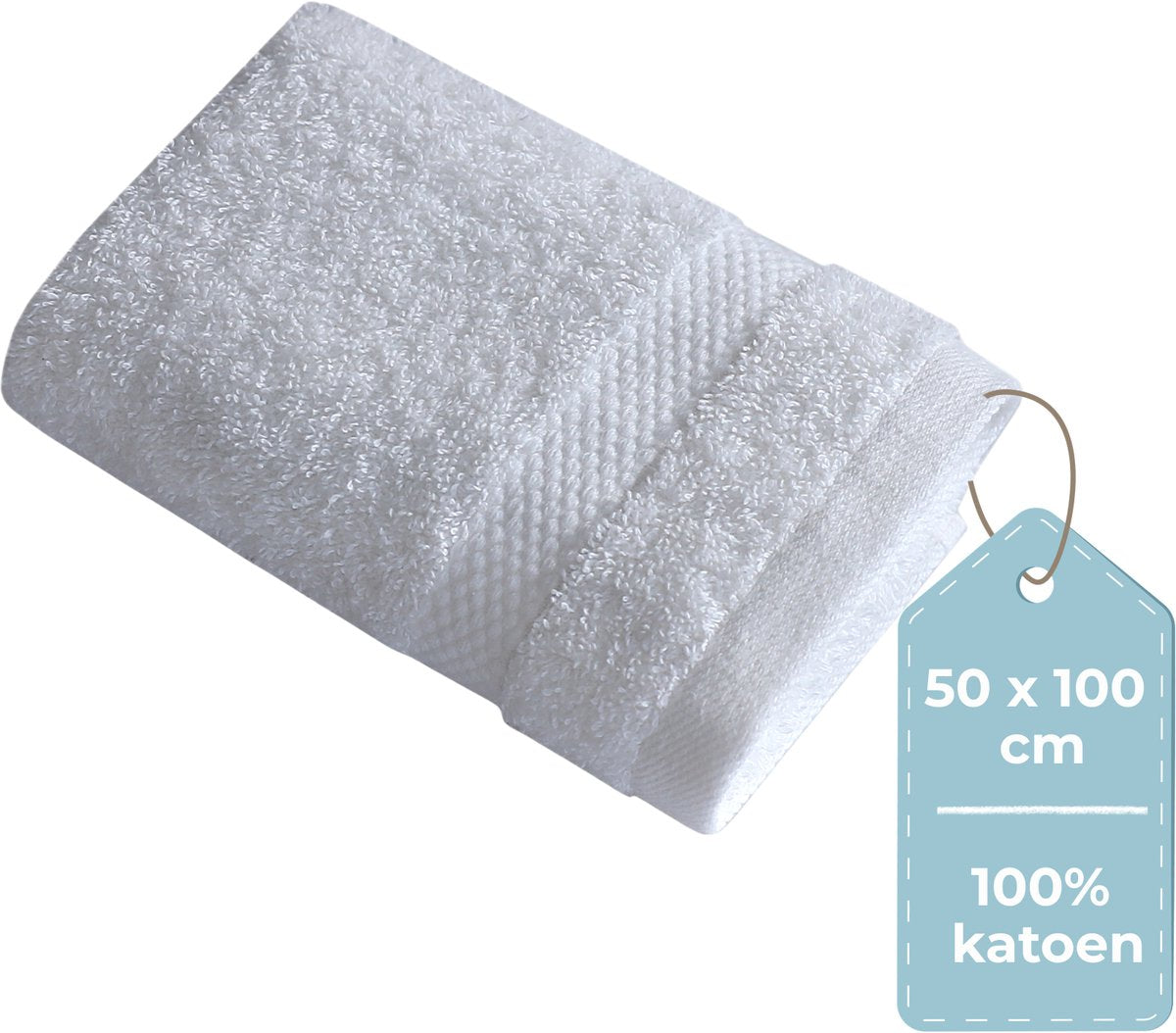 Stille. Living Hush Living Handtuch – pro Stück – 50×100 cm – 100 % Baumwolle – schwere Qualität 500 g m2 – stilvolle Bordüre und Aufhängeöse – weiß