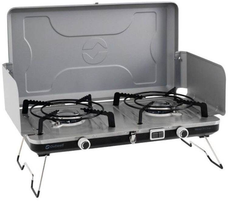Outwell Merapi Pro Duo – Gaskocher – 2 Brenner mit 3000 W – kompakt und leicht – sicher und benutzerfreundlich
