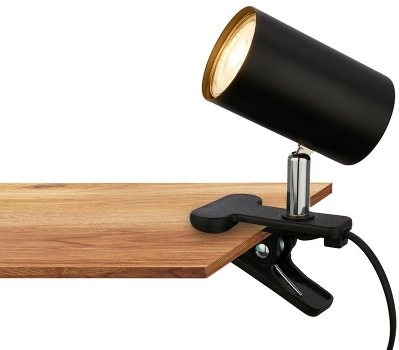 B.k.licht Briloner Klemme - Schreibtischleuchte - 2766015 - schwenkbar - steckbar - Zugschalter - Steckersteuerung - 16,5 x 6,5 x 12 cm - schwarz