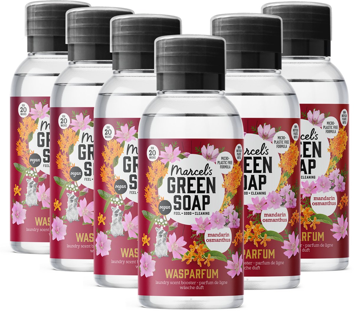 Marcel's Waschparfüm mit grüner Seife – Mandarine Osmanthus – 6 x 250 ml – 120 Wäschen