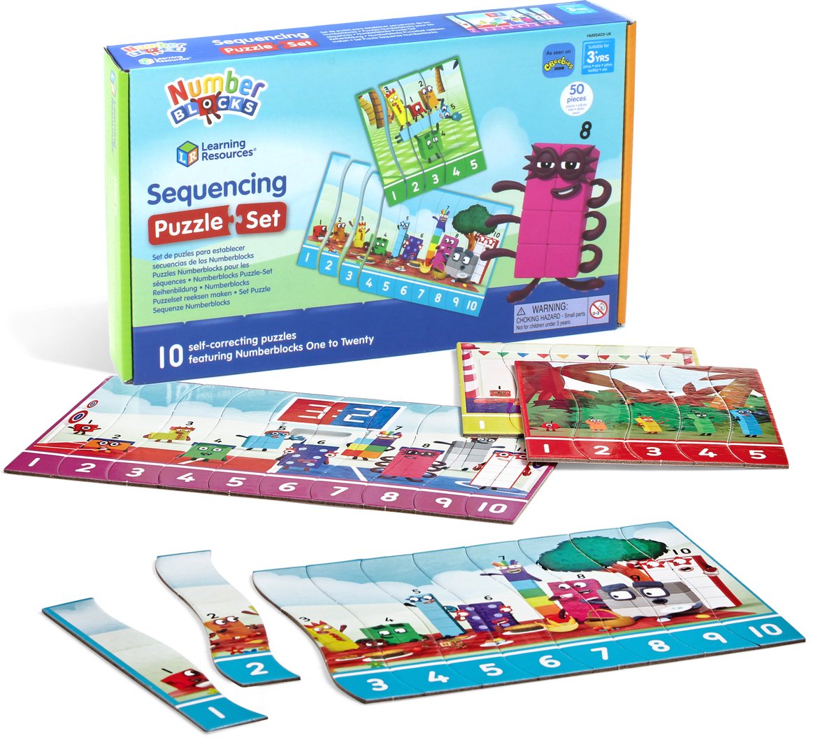 Lernressourcen Zahlenblöcke - Puzzle-Set - Zählreihe - 3+