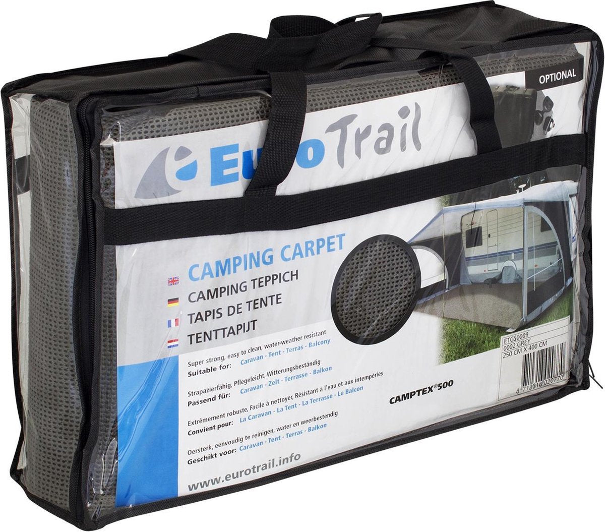 Eurotrail Camptex Zeltteppich – 300 x 500 cm – Anthrazit