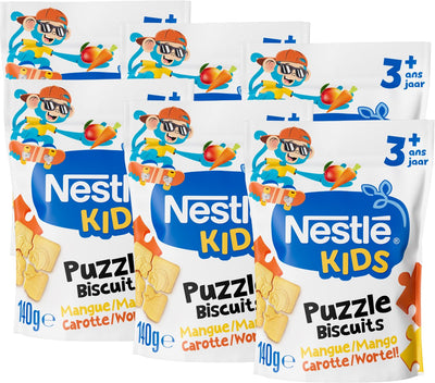 Nestlé Kids Puzzle Keks Mango Karotte – Snack für Kleinkinder – 3+ Jahre – 6 x 140 g