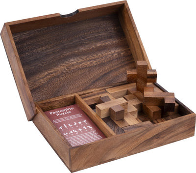 Longfield Double Pentamino – Denkspiel aus Holz – Logik-Puzzlespiel – Lernstrategiespiel – 2 Spieler – Engelsherz