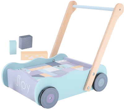 Jipy Holzblockwagen mit Holzblöcken uni