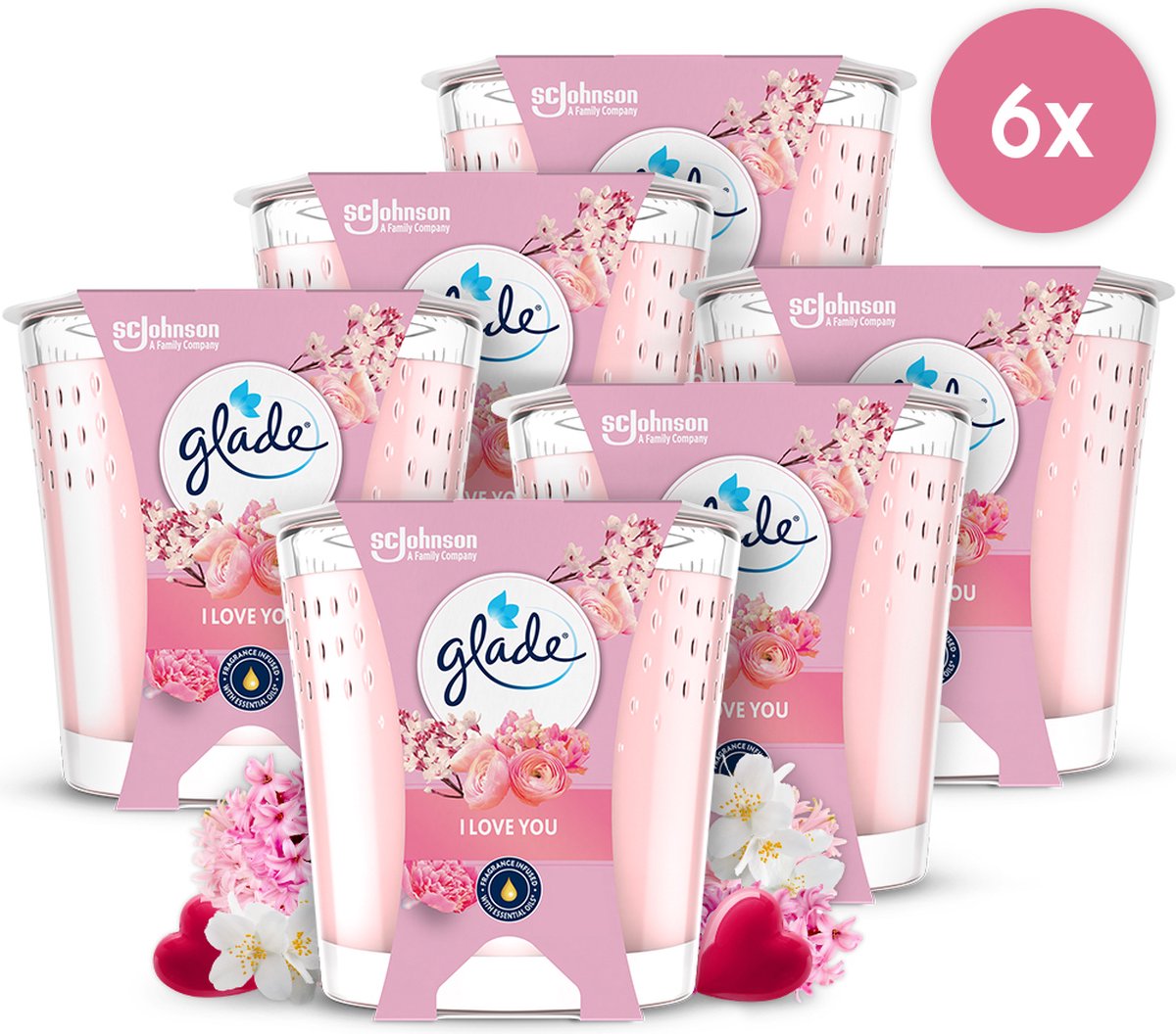 Glade Duftkerze „I love you“, 100 % Rapswachs