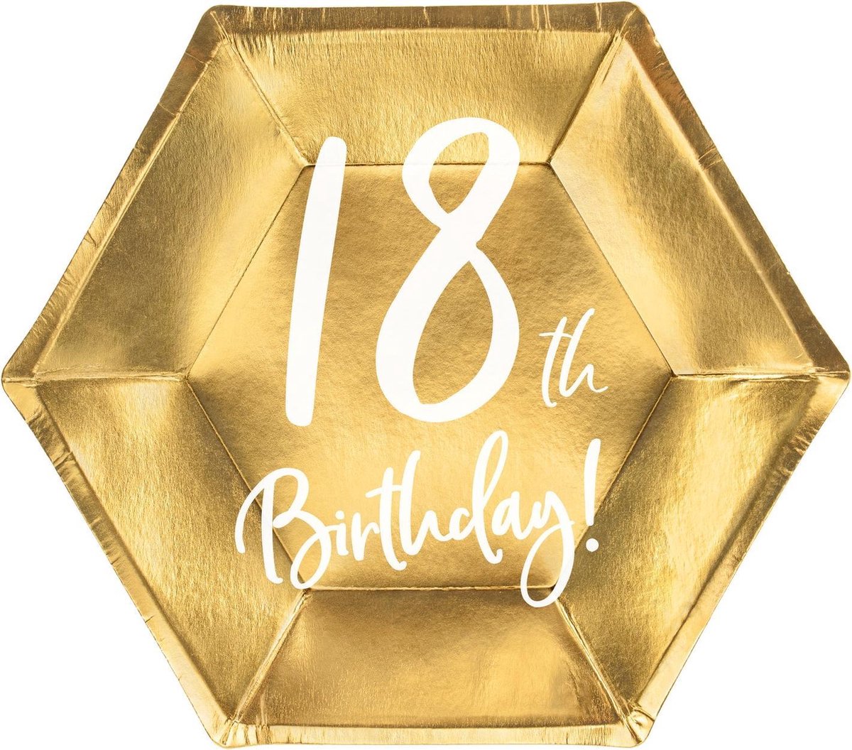 Partydekoteller 18. Geburtstag Gold (6 Stück)