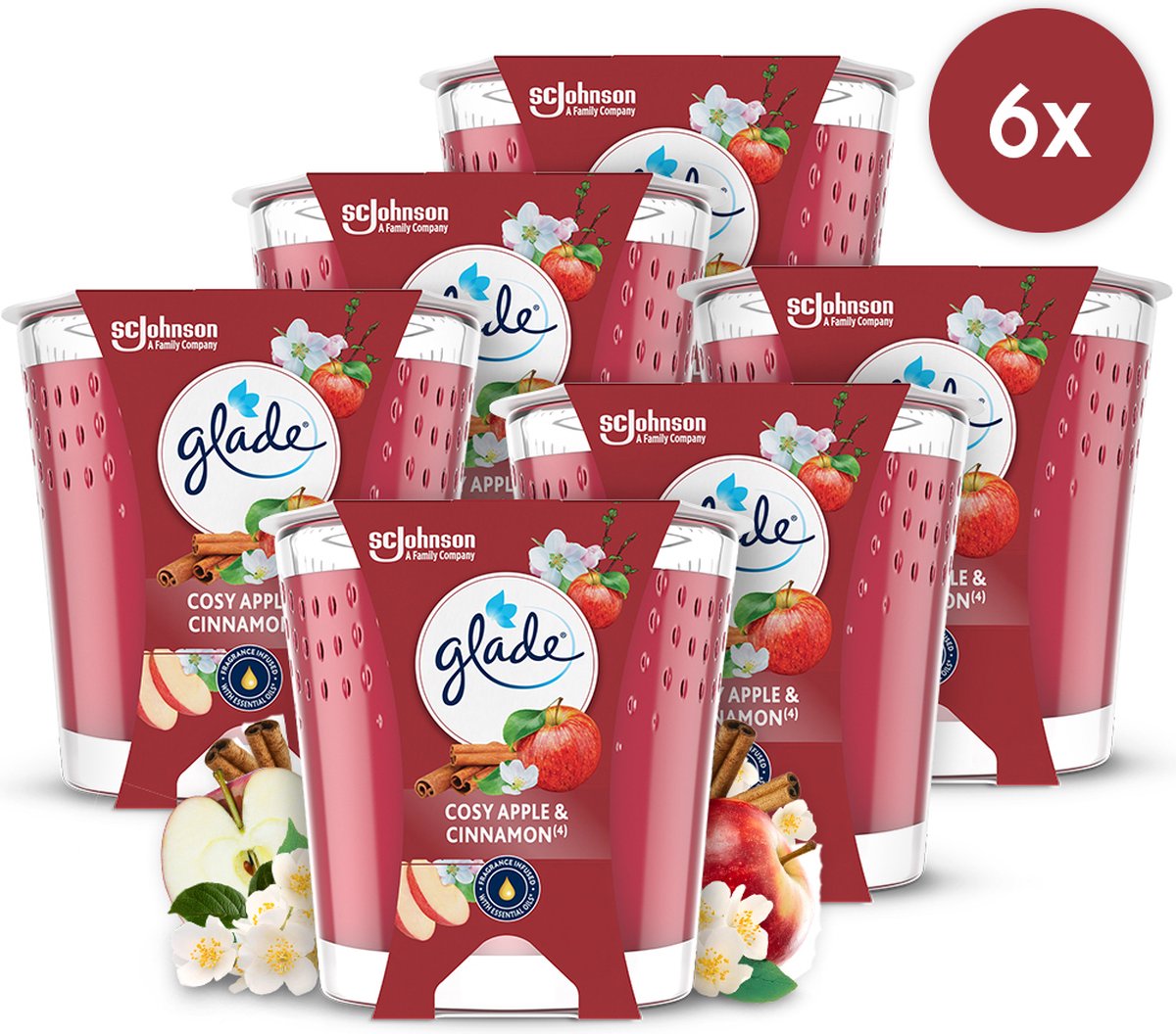Glade Duftkerze Cozy Apple Cinnamon 100 % Rapswachs