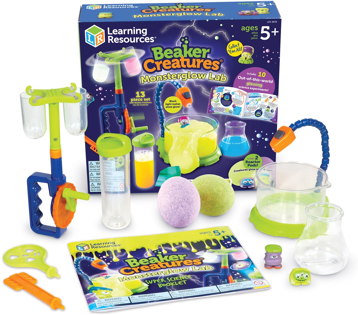 Lernressourcen, Spielzeuge, Becherkreaturen, Monsterglow-Labor, pädagogisch. - 3+