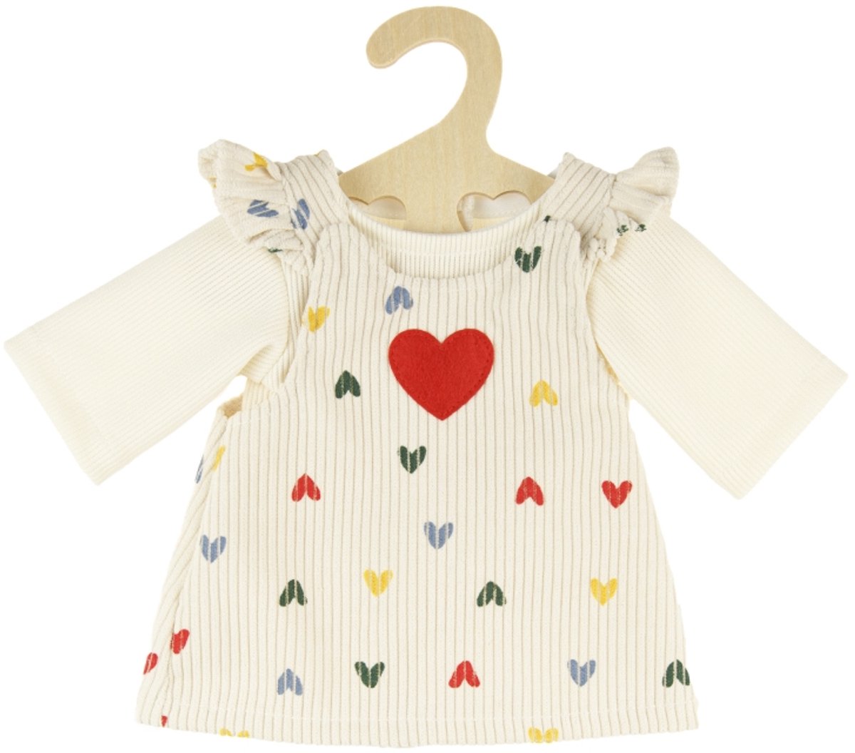 Heless Dolls Rib Samt Kleid Herz Konfetti, 28-35 cm