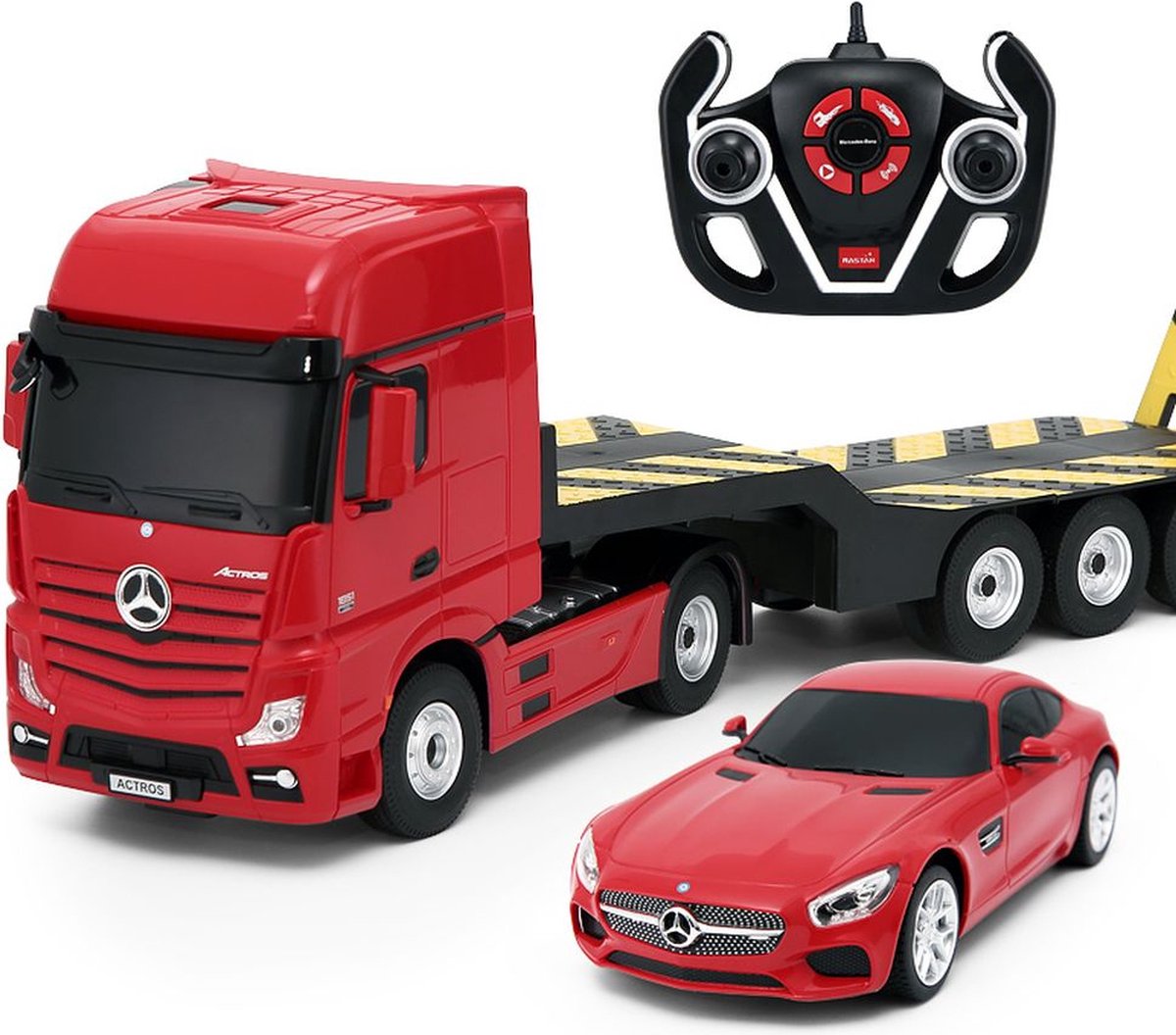 Rastar R C 1:26 MB Actros + 1 24 Auto USB wiederaufladbar