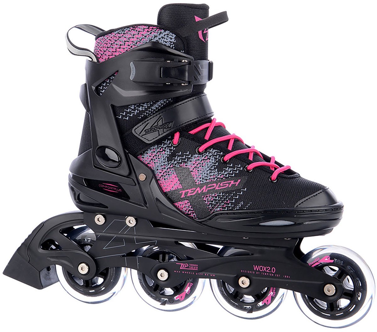 Tempish Wox 2.0 84 Damen Inline-Skates Schwarz Rosa 37