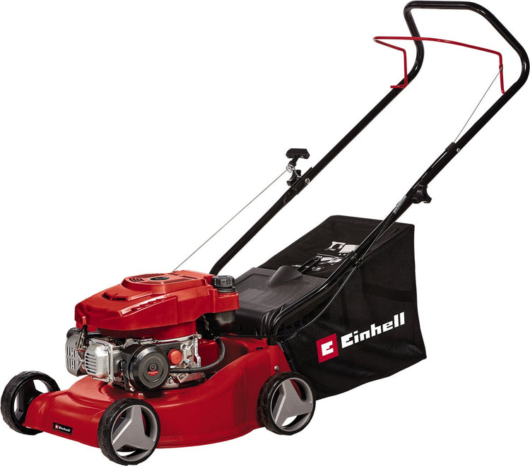 Einhell Benzin-Rasenmäher GC-PM 40 2 – 132 cm³ – 2 kW – 4-Takt – Schnittbreite: 40 cm – empfohlene Rasenfläche: bis zu 800 m² – 45 l Fangbox – Schnitthöhe: 25–60 mm