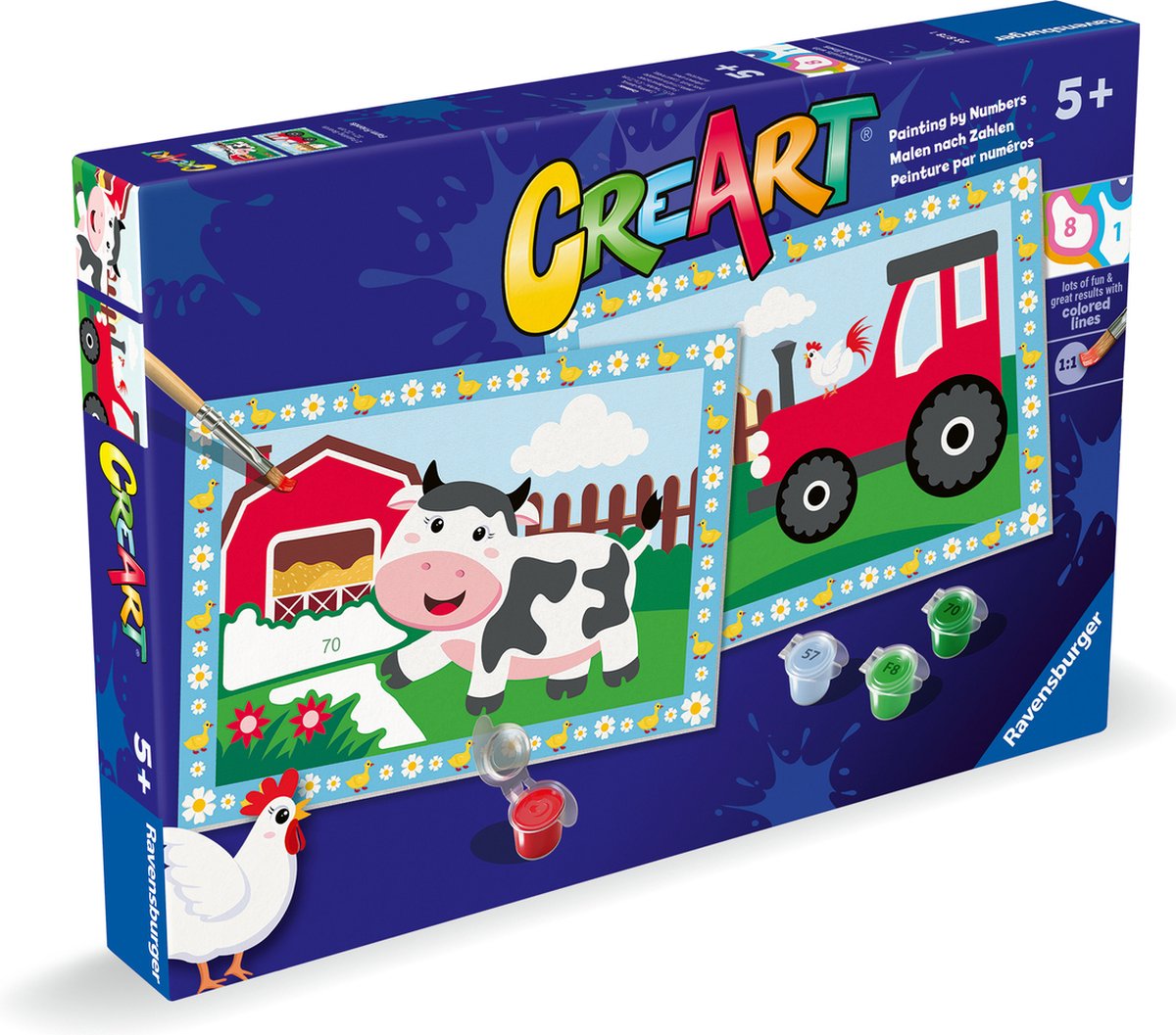 Ravensburger Creart Painting on Number Traktor mit Landschaft