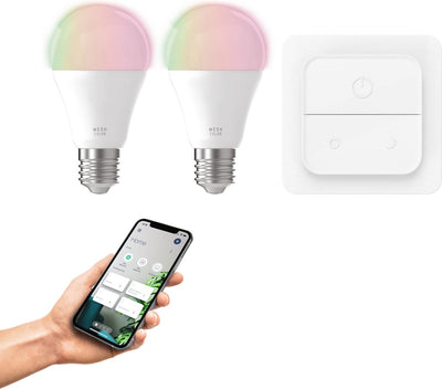 Eglo connect.z Smart Starterpaket – 2x E27 LED-Lampen – Wandschalter – einstellbares RGB-Weißlicht – dimmbar – ZigBee