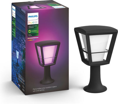 Philips Hue Econic Sockellampe – weißes und farbiges Licht – Schwarz – niedrig