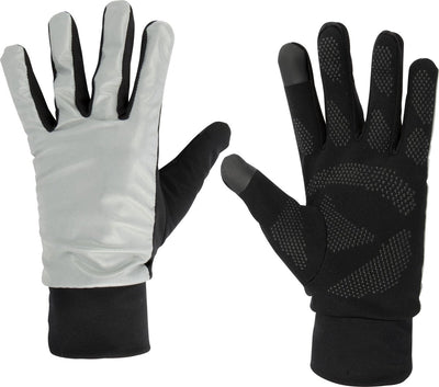 Avento Sporthandschuhe - reflektierend - winddicht - grau schwarz - Größe M L