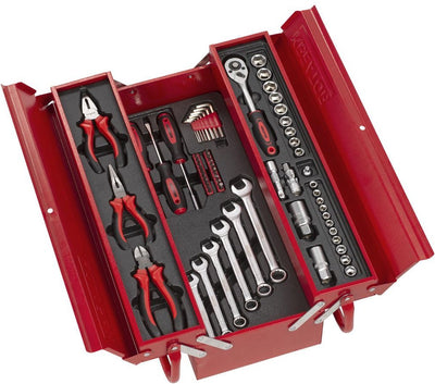 Kreator Werkzeugset krt951017 – mit Metall-Aufbewahrungskoffer – 67-teilig – starker Kohlenstoffstahl und Chrom-Vanadium