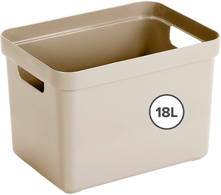 Sunware Sigma Home Aufbewahrungsbox 18l – 35 x 24,6 x 24,3 cm – Beige