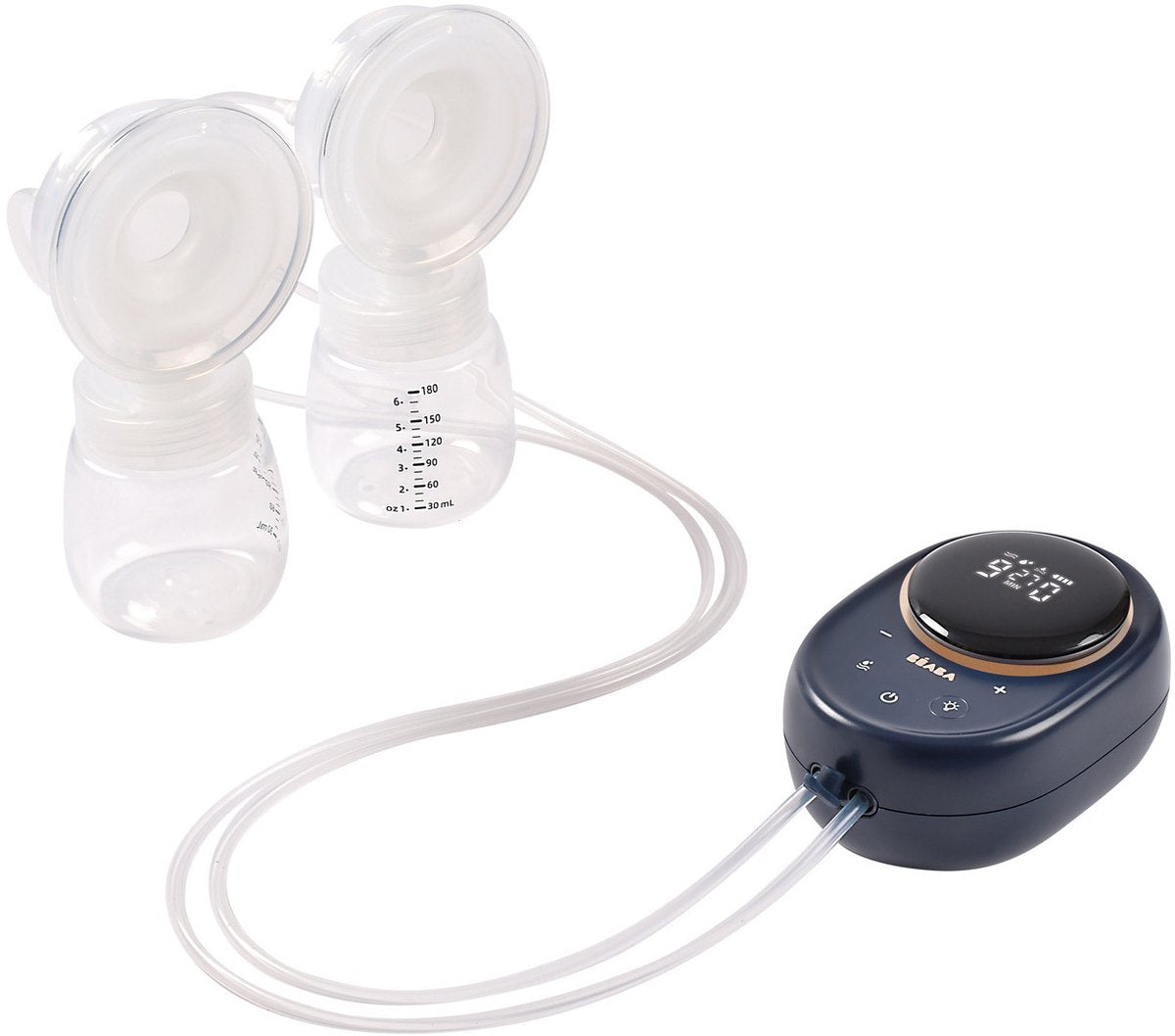 Béaba elektrische Milchpumpe – elektrische Doppelmilchpumpe – 3 Pumpfunktionen – 2 x 180 ml