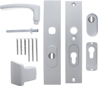 Starx Sicherheitsset - Aluminium F1 - Aluminium - - Türgriff und auf SKG*** mit Kernziehschutz 195x50mm PC55 72 Aluminium F1