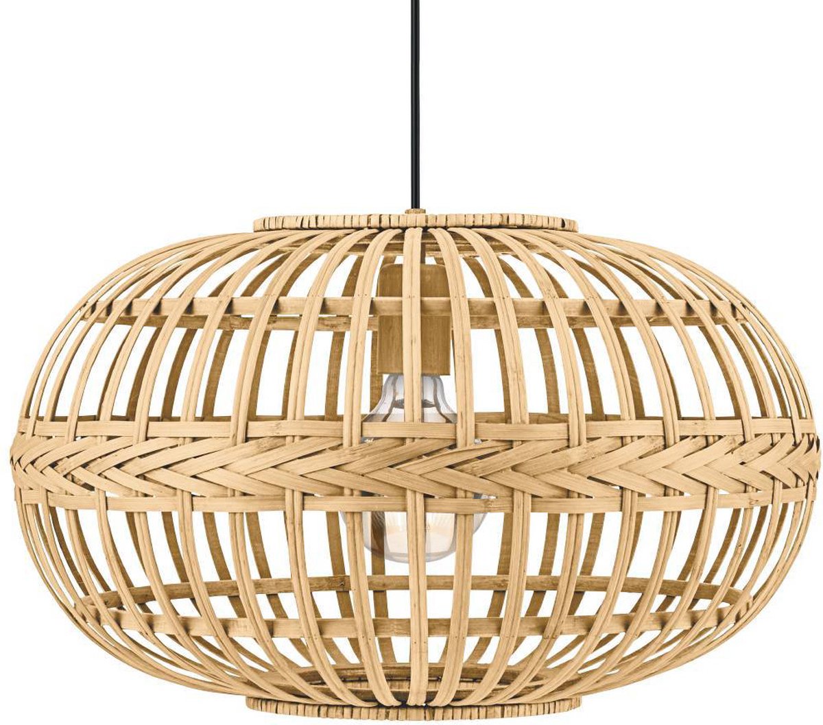 Eglo Amsfield Hängelampe – E27 – ø 38 cm – Holz, Bambus – braun