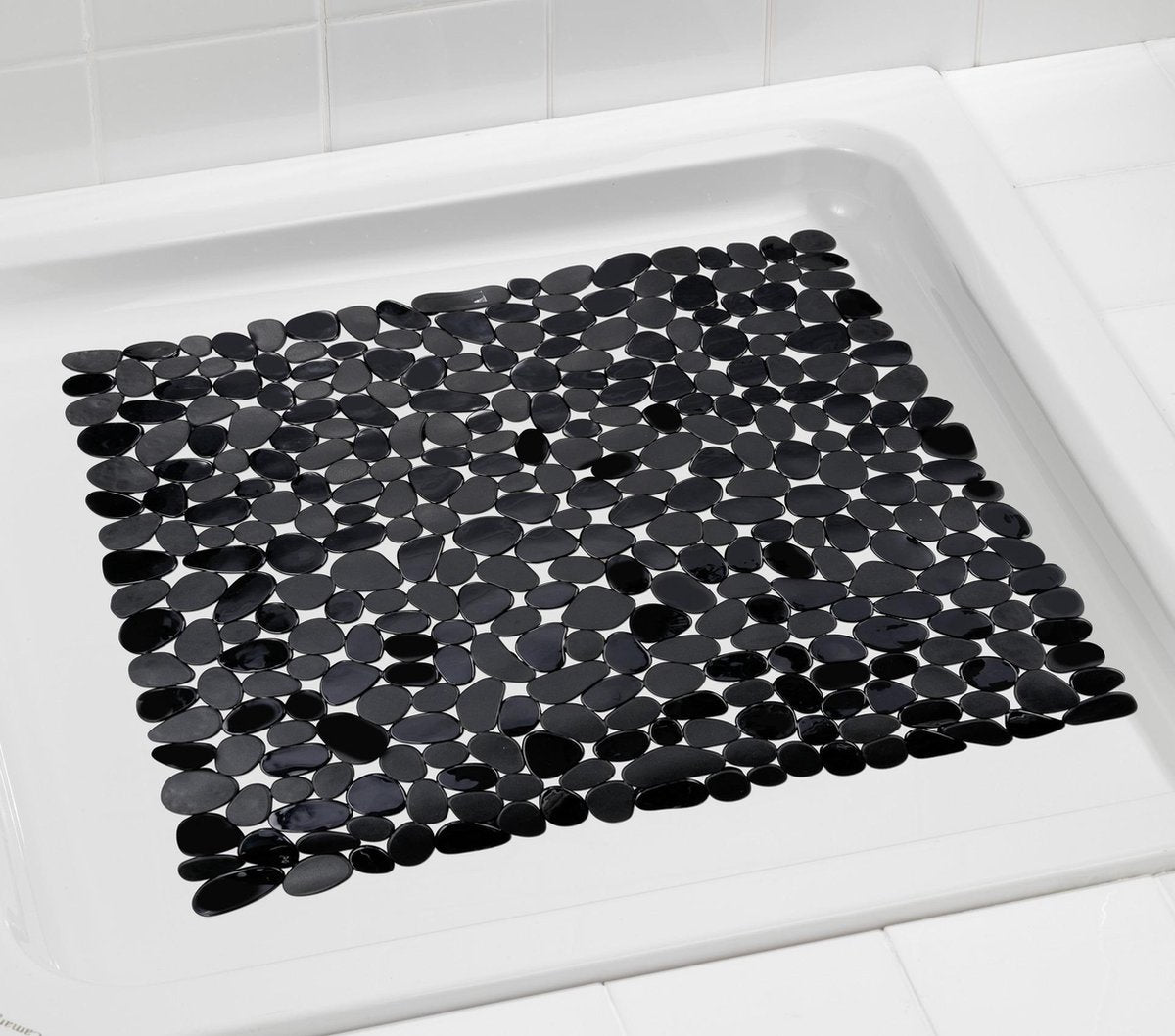 Wenko Antirutsch-Duschmatte Paradise 54x54cm schwarz – Antirutschmatte für die Dusche – mit Saugnäpfen