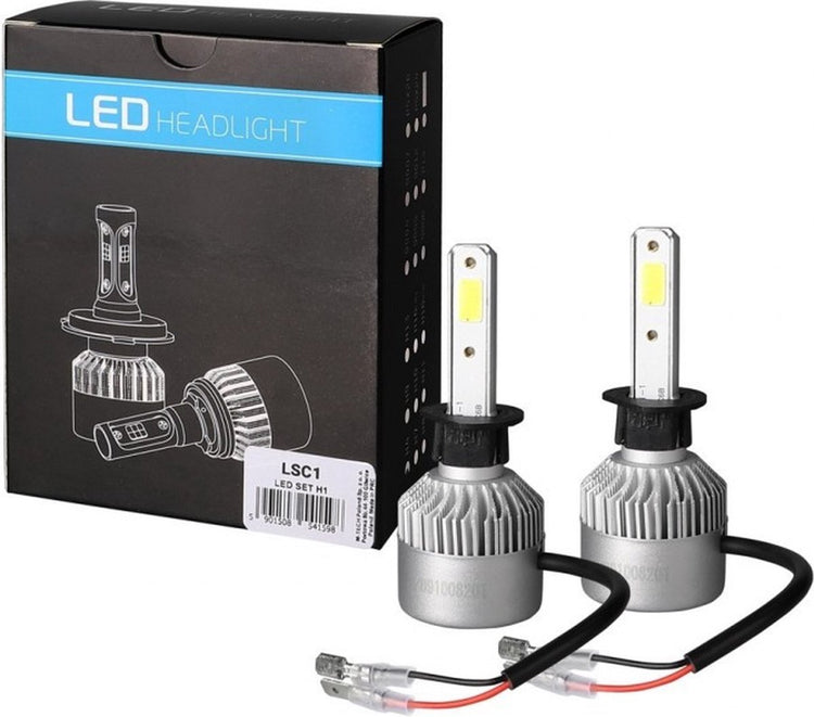Sans Marque H1 LED-Scheinwerfer ohne Marke, 6500 K weiß, 2er-Pack | Auto – Motorrad – Roller – LKW