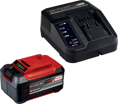 Einhell 18 V 5,2 Ah Power X-Change Starter Kit – 1x 5,2 Ah plus Akku und Schnellladegerät – universell für alle Power X-Change Maschinen