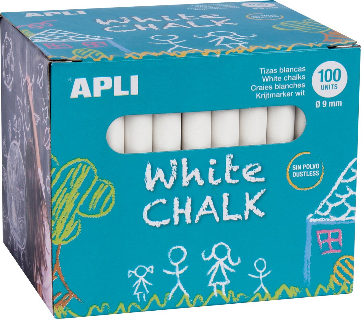 Apli Kinderkreide weiß 100 Stück